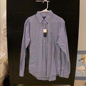 Polo by Ralph Lauren Blue/White Button Down NWT